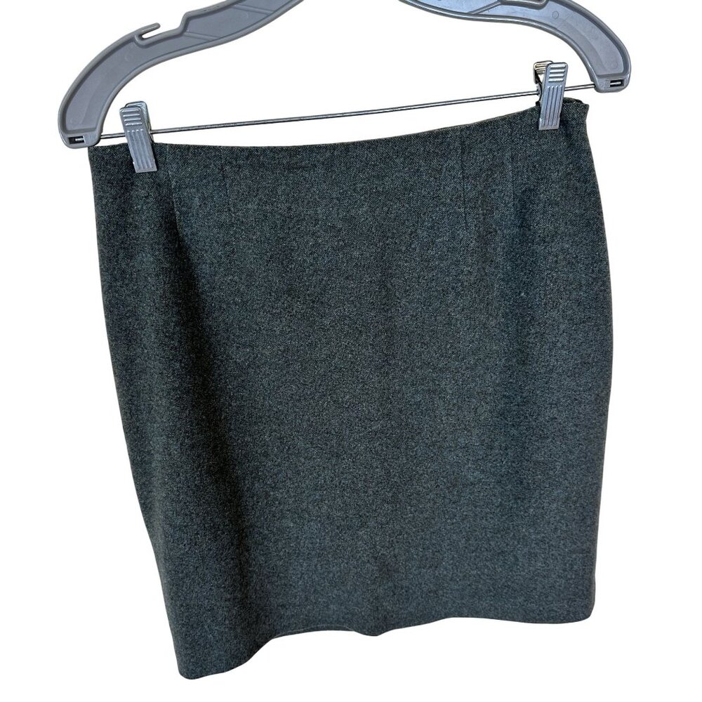 Vintage Green Wool Blend Pencil Skirt With Nylon Lining Size 8 Medium Mini